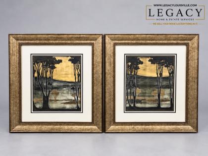 Pair Paragon Picture Gallery Nouveau Trees I & II by Goldberger Framed Prints