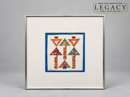 M. Kessler '95 Original Watercolor Abstract Geometric Totem