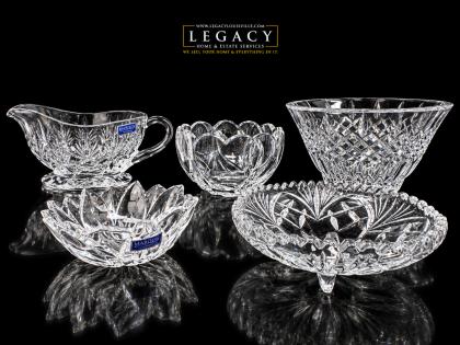 Lot of 5 Marquis by Waterford Crystal Bowls & Gravy Boat - Made in Germany